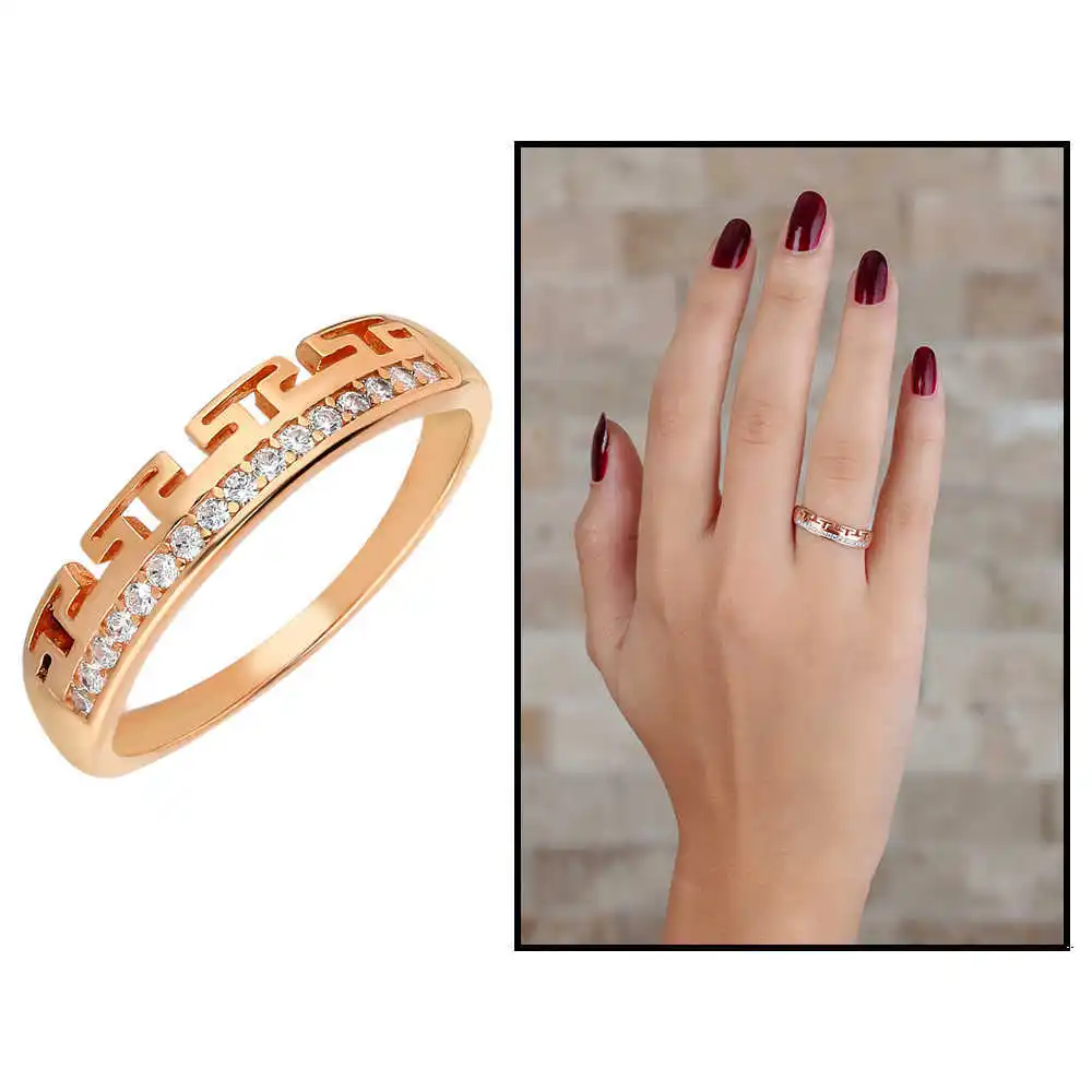 Zircon Stone "t" Design Rose Color 925 Sterling Silver Lady Ring 
Zircon Stone "t" Design Rose Color 925 Sterling Silver Lady Ring