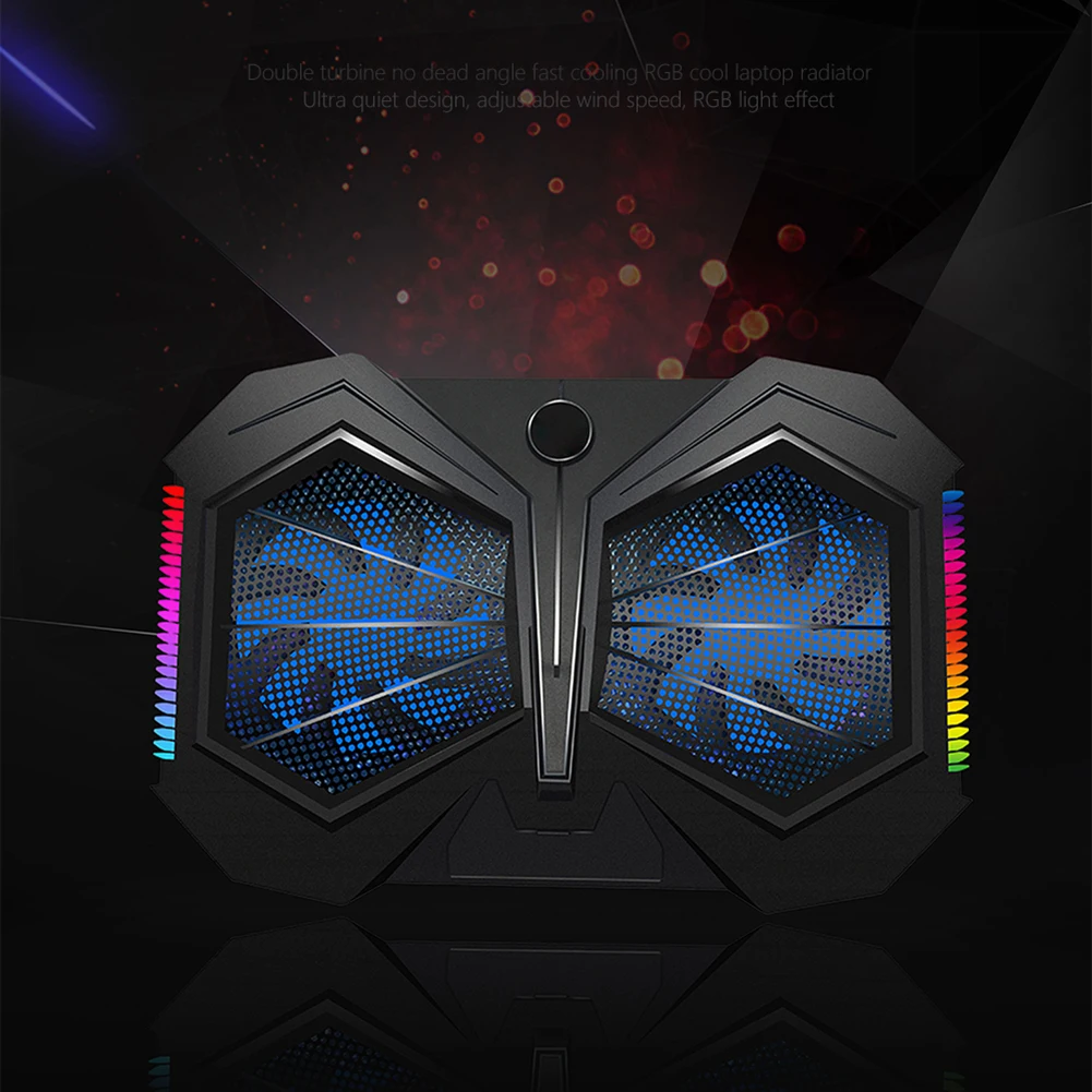 YL-017 RGB LED Breathing Light Laptop Cooler with Adjustable Speed 2 Fan Notebook Cooling Pad Stand 1200RPM for 12-17 inch
YL-017 RGB LED Breathing Light Laptop Cooler with Adjustable Speed 2 Fan Notebook Cooling Pad Stand 1200RPM for 12-17 inch