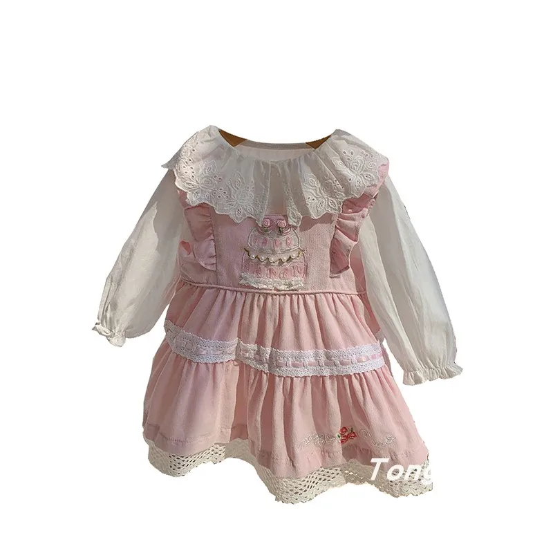 2020spring New Infants Clothes Retro Embroidery Pink Frog Dress Long Sleeve Strap Jumpsuits Set Cotton Cute Dress Shirt 2pcs
2020spring New Infants Clothes Retro Embroidery Pink Frog Dress Long Sleeve Strap Jumpsuits Set Cotton Cute Dress Shirt 2pcs