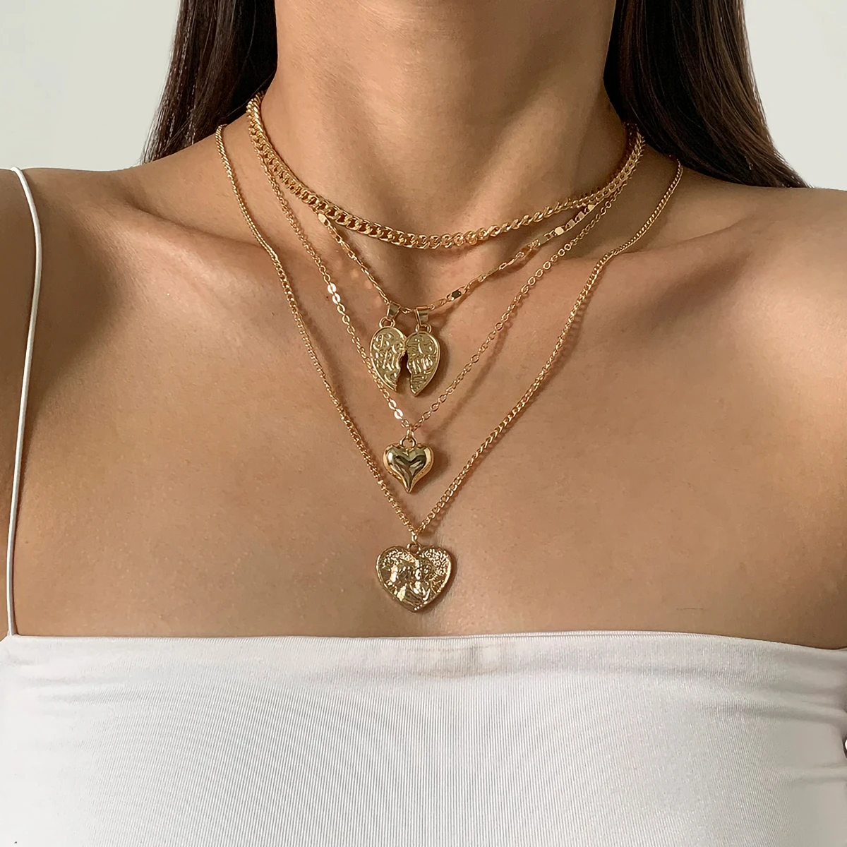 IngeSight.Z Vintage Carved Coin Pendant Necklaces Multi Layered Broken Love Heart Choker Necklaces Collar for Women Neck Jewelry
IngeSight.Z Vintage Carved Coin Pendant Necklaces Multi Layered Broken Love Heart Choker Necklaces Collar for Women Neck Jewelry
