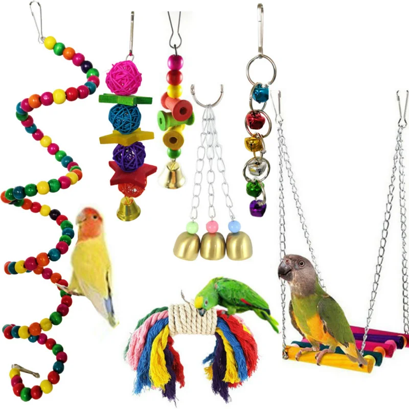 7PCS/Set Combination Parrot Toy Bird Article Parrot Bite Toy Bird Toys Supplies Swing Ball Little Bell Toys Bird Accessories
7PCS/Set Combination Parrot Toy Bird Article Parrot Bite Toy Bird Toys Supplies Swing Ball Little Bell Toys Bird Accessories