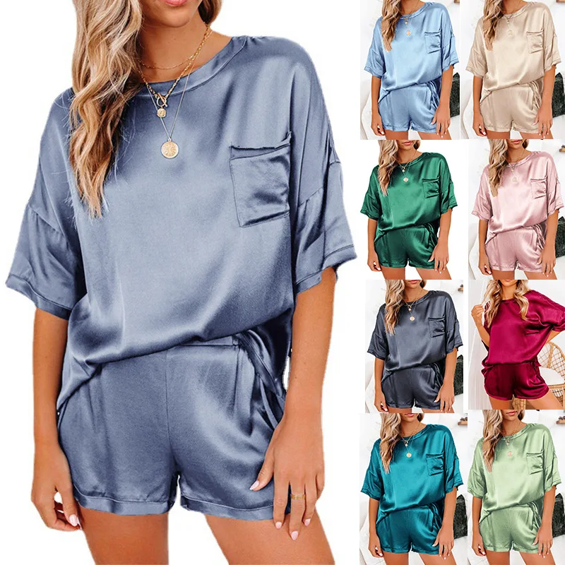 2021 summer new fashion and comfortable pure color satin pajamas home service short-sleeved shorts irregular two-piece suit
2021 summer new fashion and comfortable pure color satin pajamas home service short-sleeved shorts irregular two-piece suit