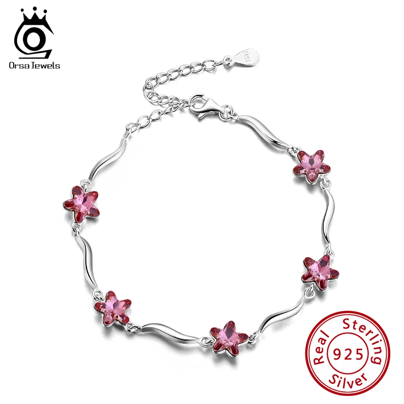 ORSA JEWELS Luxury Flowers Shape Austrian Crystal Bracelets for Women 925 Sterling Silver Chain on Hand Fine Jewelry Gifts SWB07
ORSA JEWELS Luxury Flowers Shape Austrian Crystal Bracelets for Women 925 Sterling Silver Chain on Hand Fine Jewelry Gifts SWB07