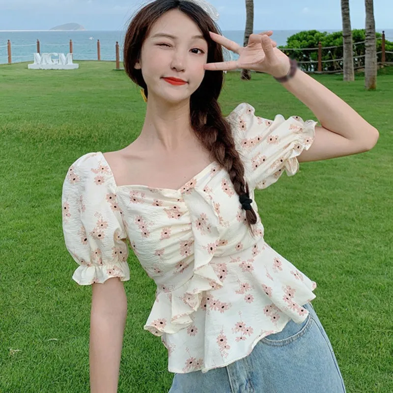 ETOSELL Women Blouses Summer Square Collar Short Sleeve Casual Casual Print Tops Women Blouses
ETOSELL Women Blouses Summer Square Collar Short Sleeve Casual Casual Print Tops Women Blouses