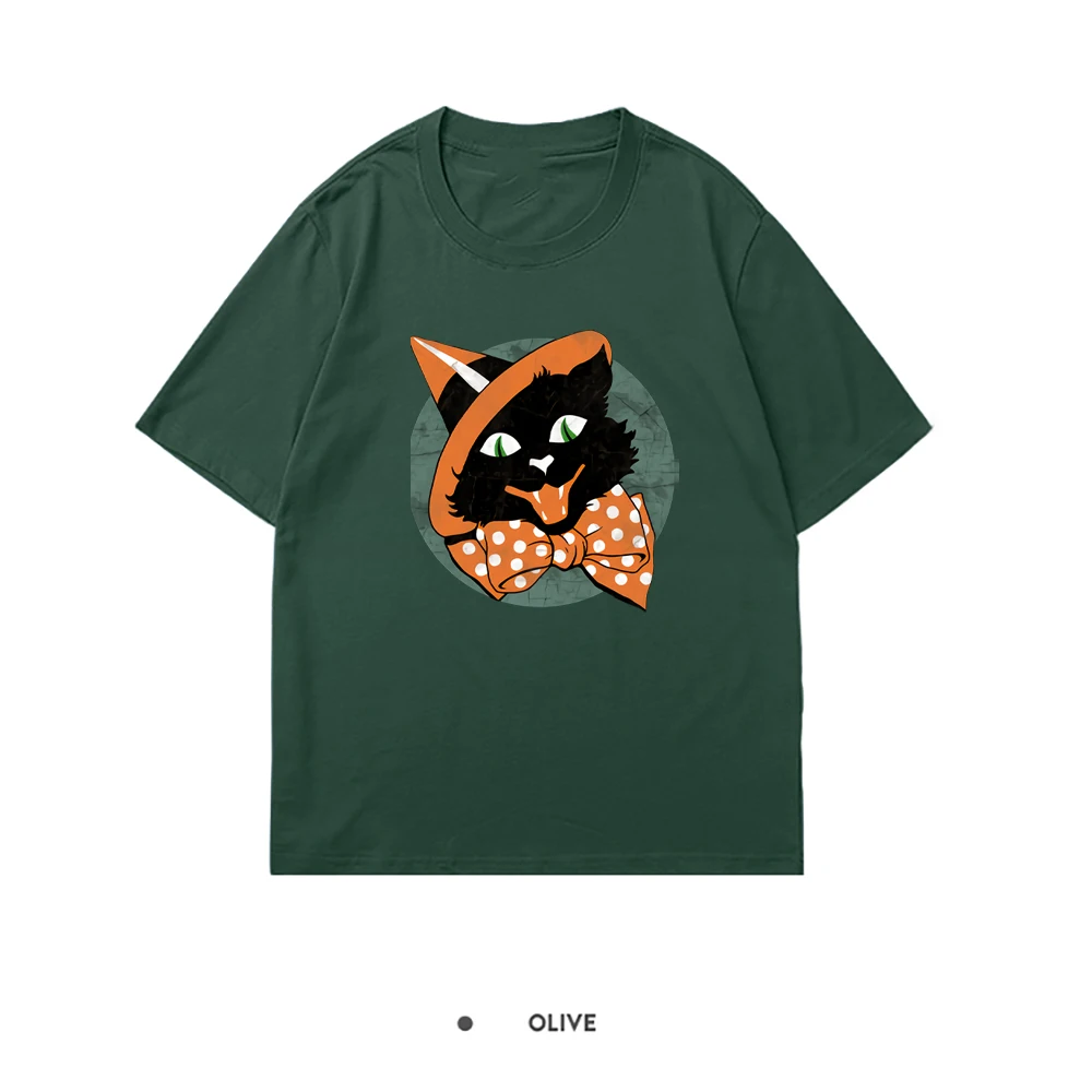 Vintage Halloween Black Cat Printing Woman Tshirts Casual Fit Loose T Shirt Fashion Summer T Shirt Retro Anime Woman T-shirts
Vintage Halloween Black Cat Printing Woman Tshirts Casual Fit Loose T Shirt Fashion Summer T Shirt Retro Anime Woman T-shirts