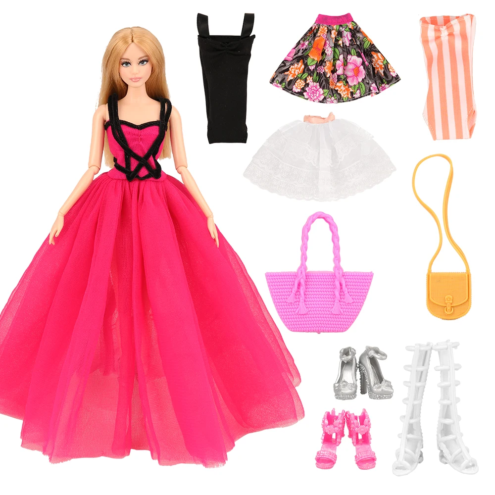 Fashion Handmade 8 Items/set Doll Accessories = 3 Toys Dress Random +3 Doll Shoes + 2 Accessory For Barbie Game DIY Girl' Gift
Fashion Handmade 8 Items/set Doll Accessories = 3 Toys Dress Random +3 Doll Shoes + 2 Accessory For Barbie Game DIY Girl' Gift