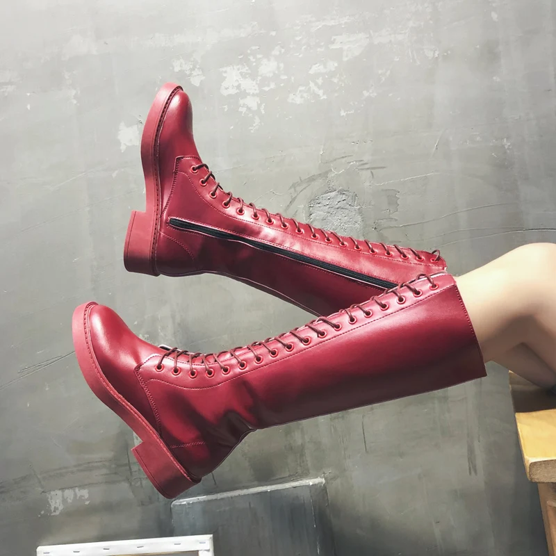 White Boots Women Sexy Knee High Boots Women Fashion Lace Up Leather Boots Women Red Black Martin Boots Soft Women Boots Winter
White Boots Women Sexy Knee High Boots Women Fashion Lace Up Leather Boots Women Red Black Martin Boots Soft Women Boots Winter