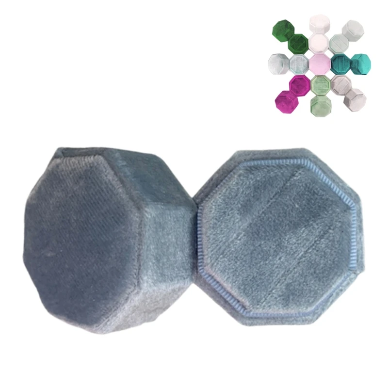 Velvet Double Ring Box Octagon Wedding Ceremony Ring Box with Detachable Lid LXAE
Velvet Double Ring Box Octagon Wedding Ceremony Ring Box with Detachable Lid LXAE