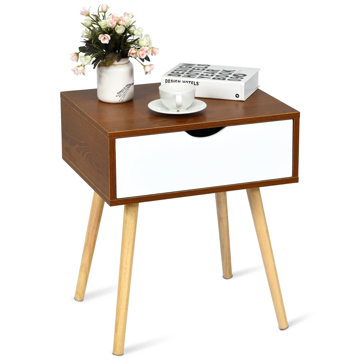 Nightstand End Side Sofa Table Storage Drawer Living Room Furni W/Solid Wood Leg
Nightstand End Side Sofa Table Storage Drawer Living Room Furni W/Solid Wood Leg