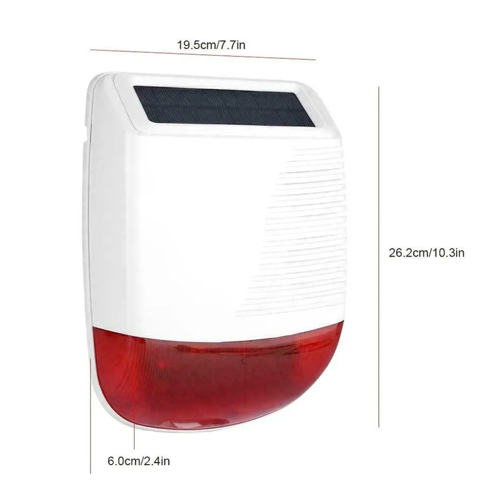 433MHz Wireless Outdoor Solar Siren Light Flash Strobe Waterproof Alarm Siren for Home Security Burglar WiFi GSM Alarm System
433MHz Wireless Outdoor Solar Siren Light Flash Strobe Waterproof Alarm Siren for Home Security Burglar WiFi GSM Alarm System