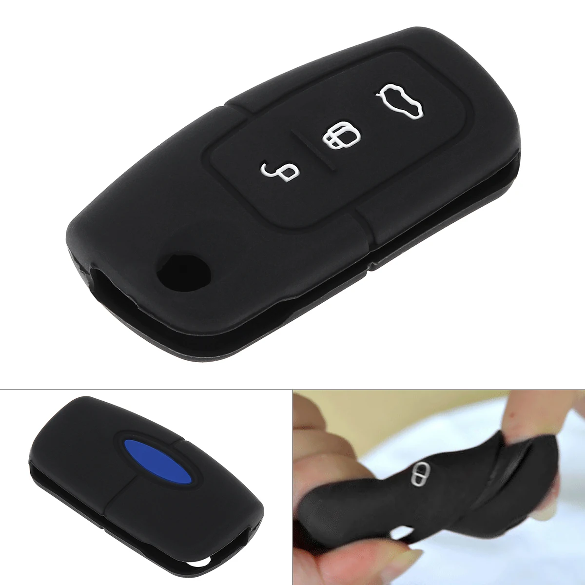 3 Buttons Solid Silicone Flip Folding Car Key Case Protector Holder Fit for Ford Mondeo/ Fiesta/Focus/ S Max/Galaxy 2003-2010
3 Buttons Solid Silicone Flip Folding Car Key Case Protector Holder Fit for Ford Mondeo/ Fiesta/Focus/ S Max/Galaxy 2003-2010