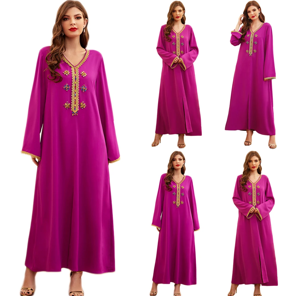 Muslim Women Luxury Fashion Long Dress Rhinestone Abaya Arab Dubai Kaftan Long Sleeve Maxi Robe Middle East Party Evening Gown
Muslim Women Luxury Fashion Long Dress Rhinestone Abaya Arab Dubai Kaftan Long Sleeve Maxi Robe Middle East Party Evening Gown