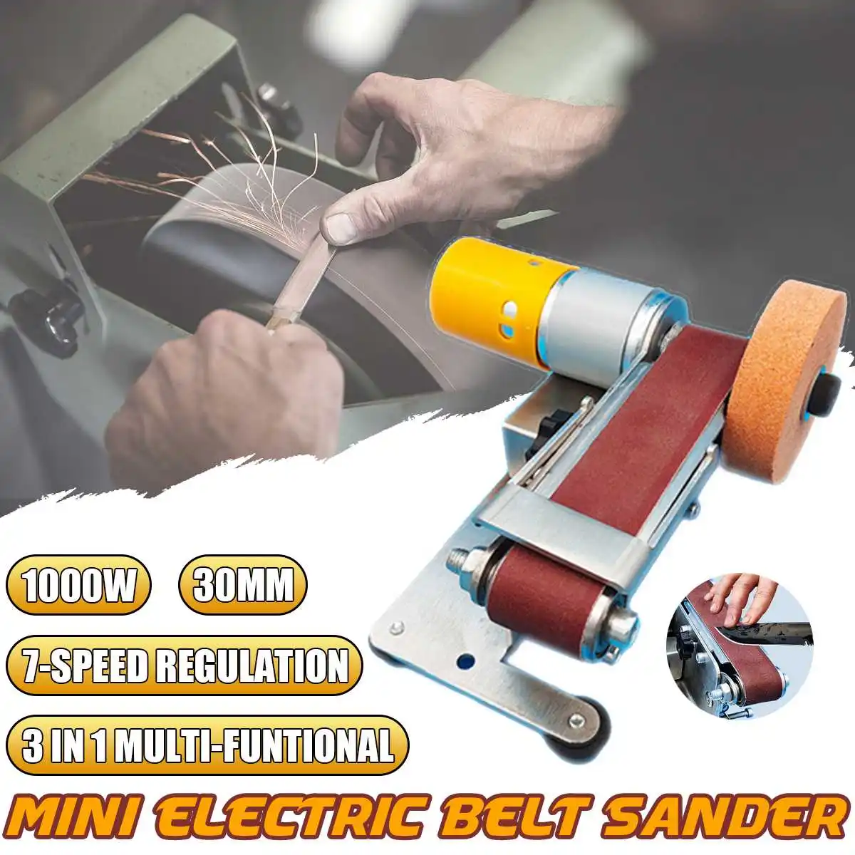 Электрическая ленточная шлифовальная машинка, 220 В
Электрическая ленточная шлифовальная машинка, 220 В