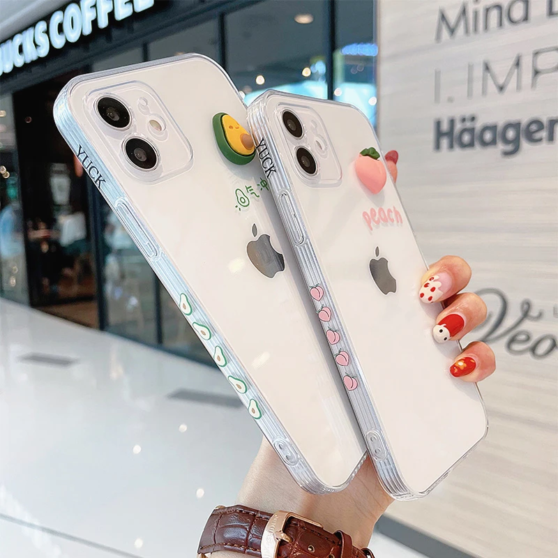 3D Cute Cartoon Fruit Avocado Peach Phone Case For iPhone 11 Pro MAX X XS XR 12 Mini 7 8 Plus Transparent Soft Shockproof Cover
3D Cute Cartoon Fruit Avocado Peach Phone Case For iPhone 11 Pro MAX X XS XR 12 Mini 7 8 Plus Transparent Soft Shockproof Cover