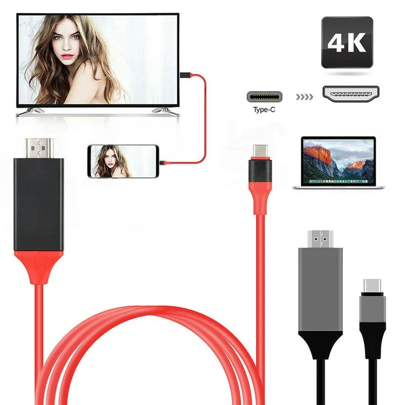 4K USB 3 1 USB-C типа C совместимому с HDMI кабель HDTV адаптер для MacBook Samsung Galaxy S9/S8/Note 9 |