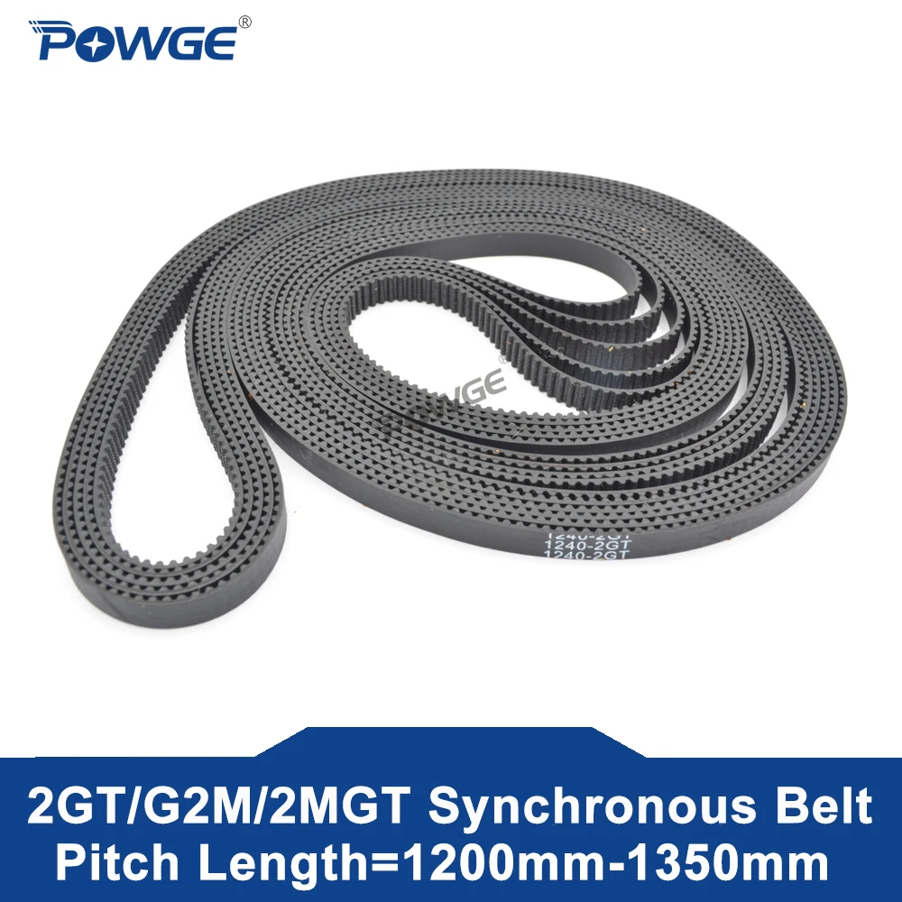 

POWGE 2MGT G2M 2GT Synchronous Timing belt Pitch length 1210/1220/1240/1250/1310/1324/1340/1350 width 6/9mm Rubber closed loop