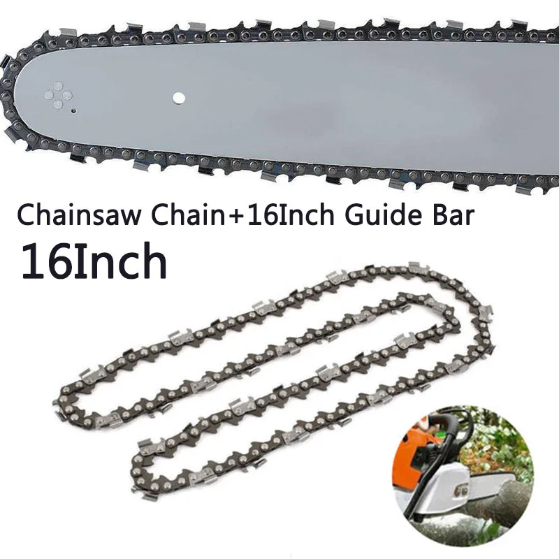 16'' Chainsaw Chain With Guide Bar Saw Chain Drive Link Pitch 3/8 LP 56DL .050 For Baumr-AG Husqvarna Electric Saw Garden Tools
16'' Chainsaw Chain With Guide Bar Saw Chain Drive Link Pitch 3/8 LP 56DL .050 For Baumr-AG Husqvarna Electric Saw Garden Tools