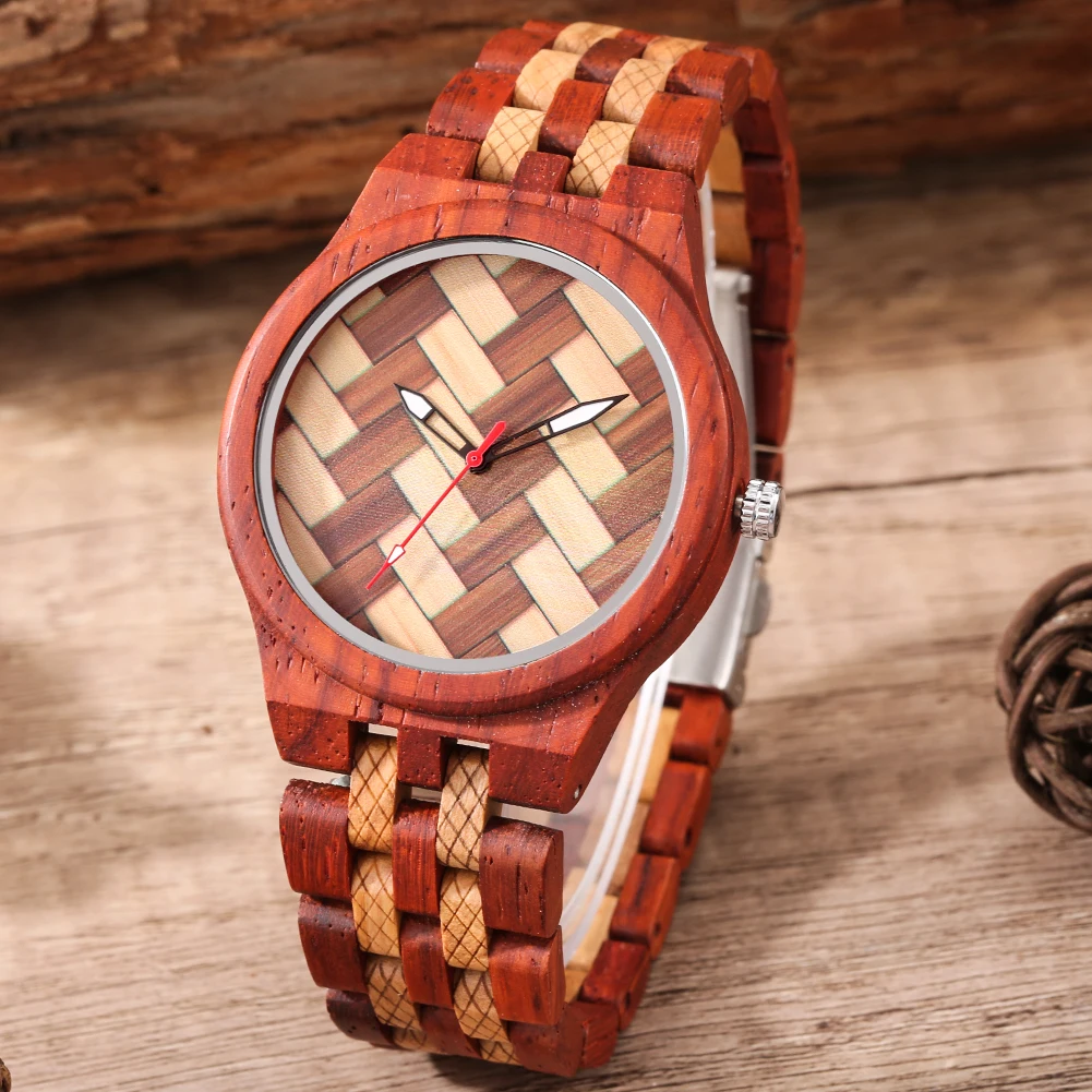 Retro Weave Pattern Full Wooden Watch Quartz Men's Watches Chic Dial Clock Stainless Steel Folding Buckle Watch for Any Occasion
Retro Weave Pattern Full Wooden Watch Quartz Men's Watches Chic Dial Clock Stainless Steel Folding Buckle Watch for Any Occasion