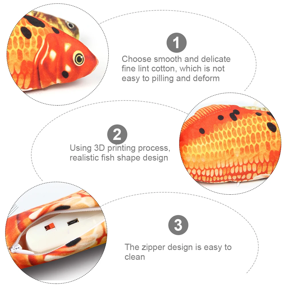 Cat Electric Fish Toy Pet 3D Simulation Fish Soft Plush Shaking Fish Toy Stuffed Interactive Dancing Fish Playing Soft Cat Toy
Cat Electric Fish Toy Pet 3D Simulation Fish Soft Plush Shaking Fish Toy Stuffed Interactive Dancing Fish Playing Soft Cat Toy