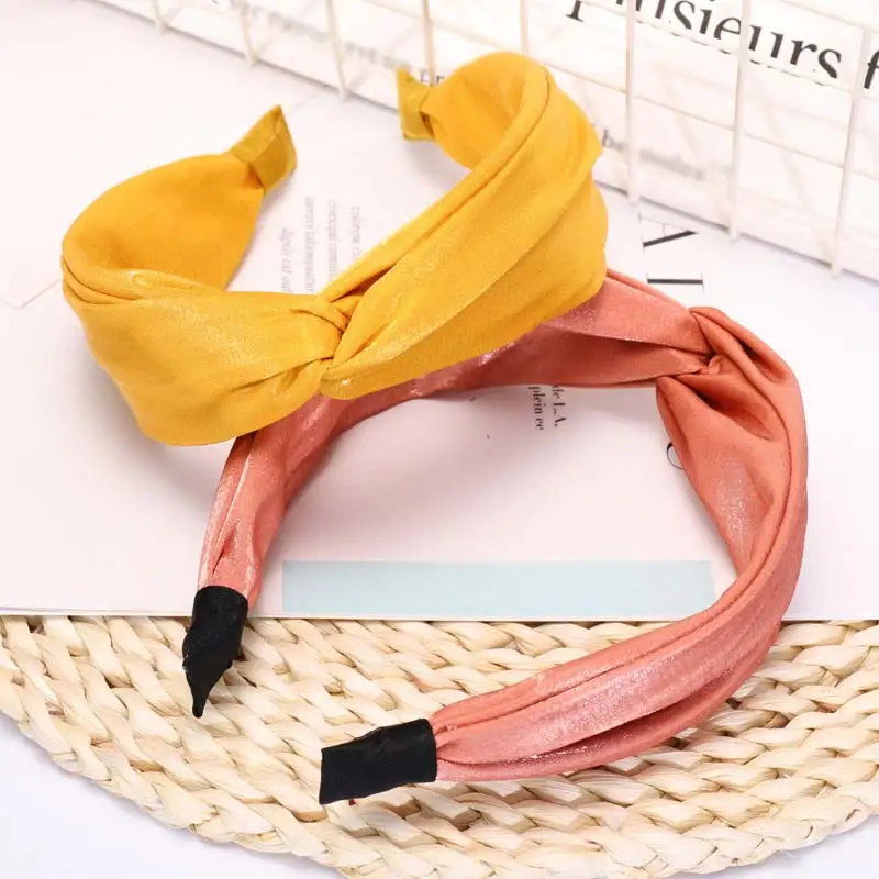 New Cross Headband Turban for Women Lady Shiny Satin Solid Color Wide Knotted Plastic Hair Hoop Bezel Hairbands Hair Accessories
New Cross Headband Turban for Women Lady Shiny Satin Solid Color Wide Knotted Plastic Hair Hoop Bezel Hairbands Hair Accessories