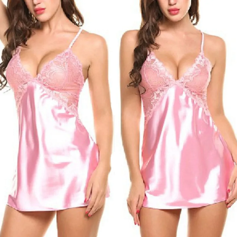 S 2XL Для женщин сексуальное женское белье платье Ночная сорочка комплект Кружево