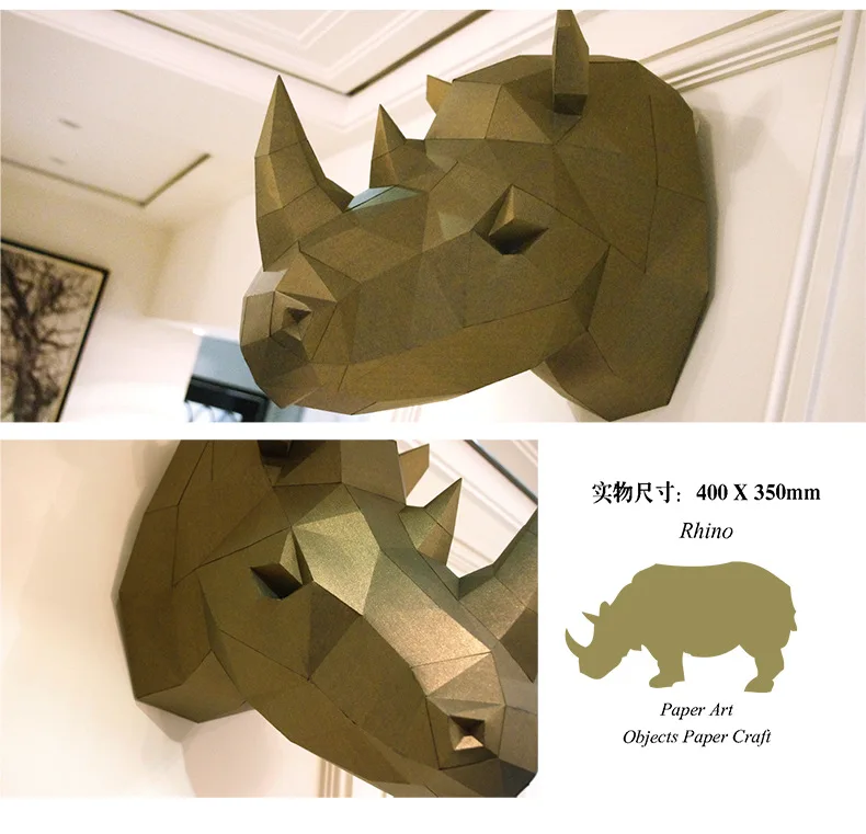 40cm 3D Paper Model Rhinoceros Rhino Head figure papercraft animal home decor wall decoration Puzzles DIY Toys Gift for Children
40cm 3D Paper Model Rhinoceros Rhino Head figure papercraft animal home decor wall decoration Puzzles DIY Toys Gift for Children