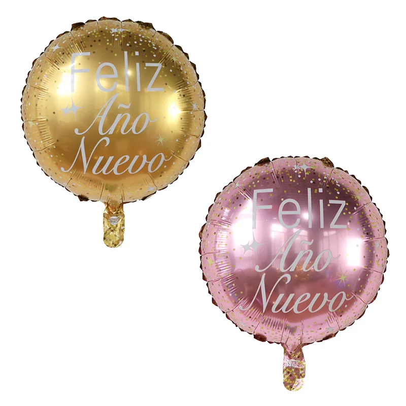 

10pcs 18inch Spanish Foil Helium Balloons Feliz Año Nuevo Christmas New Year Theme Party Decorations Inflatable Air Globos Toys