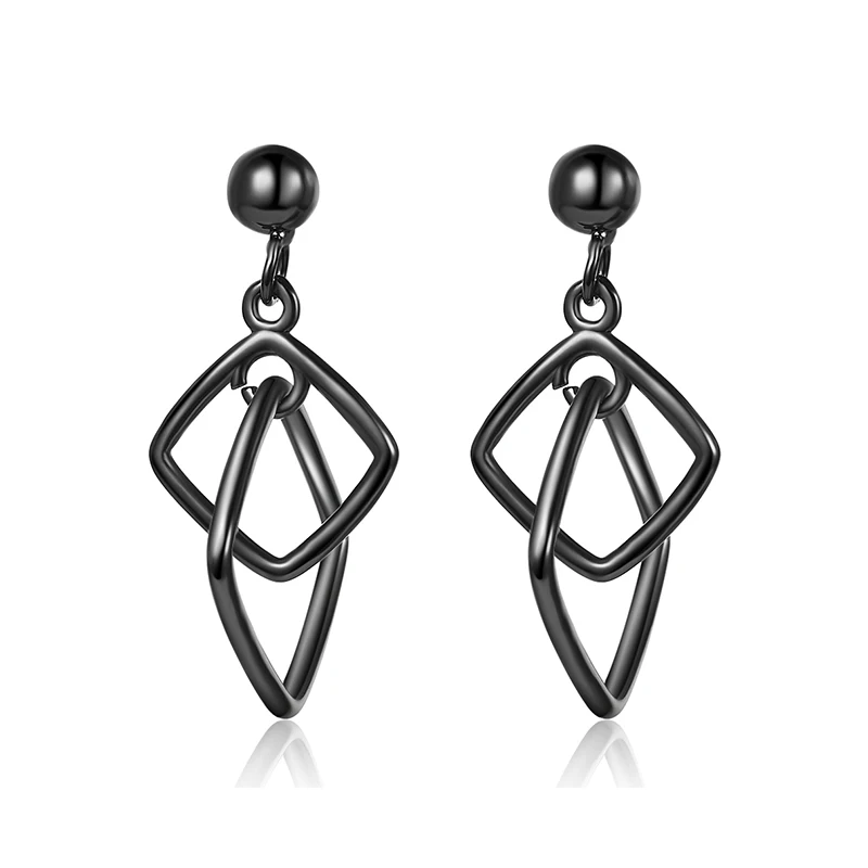 

Women's Fashion Simple Style Cute Drop Earrings Square Hollow Geometric Dangle Earring Stud Female Piercing Earring Accessories