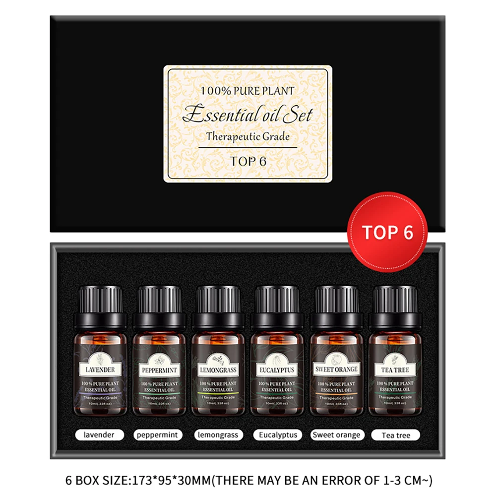 6pcs/set Aromatherapy Essential Oil Set Natural Lavender Mint Lemon Tea Tree Diffuser Oil Essential Oil for Candle Soap Candle
6pcs/set Aromatherapy Essential Oil Set Natural Lavender Mint Lemon Tea Tree Diffuser Oil Essential Oil for Candle Soap Candle