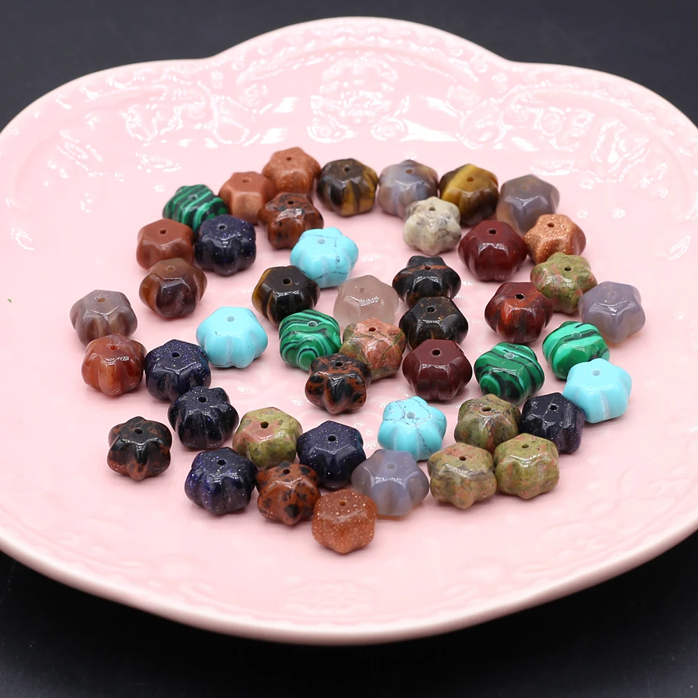 

7Pcs Random Natural Stone Beads Pendant Malachite/Unakite Isolation Beads Jewelry For Jewelry Making DIY Necklace Accessory