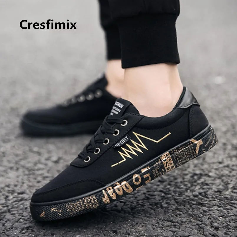 Cresfimix zapatos hombre Мужская модная удобная белая парусиновая обувь Крутая Осенняя