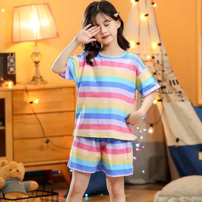 Toddler Girls Clothes Children Pajamas Kids Boys Clothes Set Sleepwear Ranibow Pjs Summer Pyjamas Short Sleeve Baby Cotton Suit
Toddler Girls Clothes Children Pajamas Kids Boys Clothes Set Sleepwear Ranibow Pjs Summer Pyjamas Short Sleeve Baby Cotton Suit