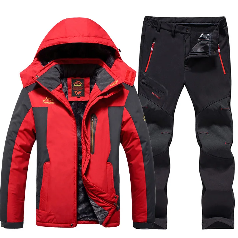 Plus Size Men Ski Suit Waterproof Fleece Jackets and Pants Outdoor Snowboard Snow Jacket Thicken Warm Men Skiing Hiking Coat
Plus Size Men Ski Suit Waterproof Fleece Jackets and Pants Outdoor Snowboard Snow Jacket Thicken Warm Men Skiing Hiking Coat
