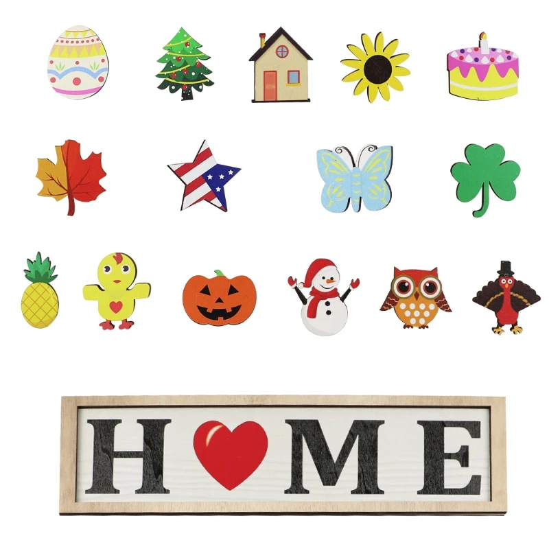 Interchangeable Front Door Home Sign with 15 Changeable Icons Rustic Wooden Porch Hanger for Farmhouse Holiday Home Deco K0AB
Interchangeable Front Door Home Sign with 15 Changeable Icons Rustic Wooden Porch Hanger for Farmhouse Holiday Home Deco K0AB