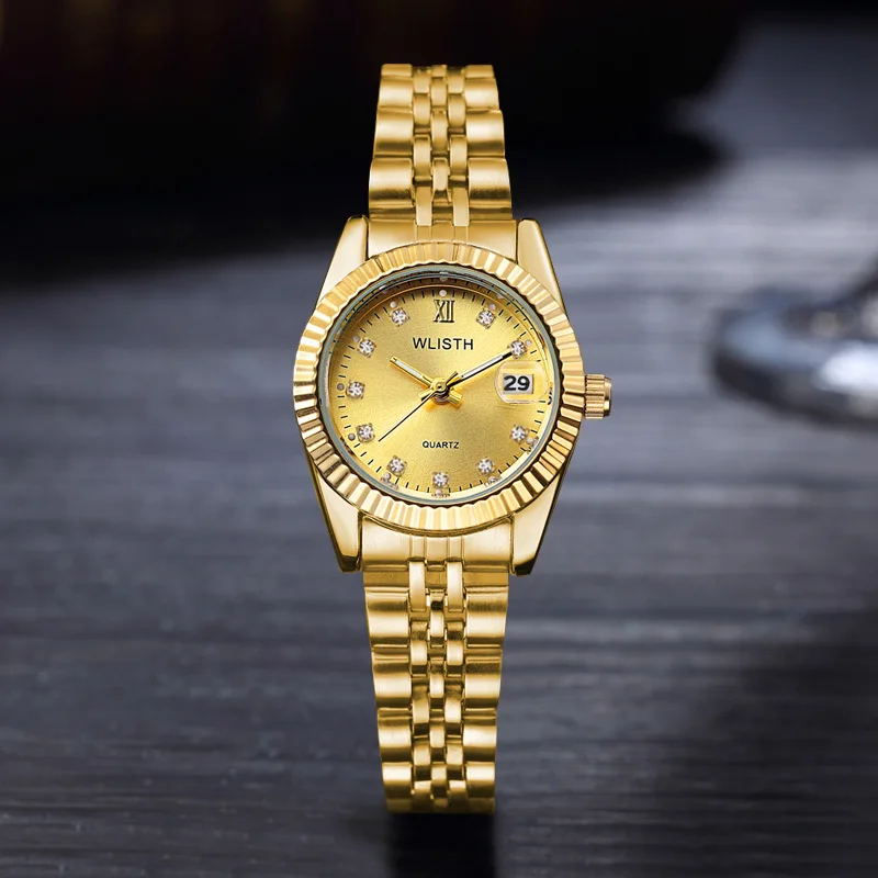 Женские золотистые кварцевые наручные часы Reloj 2021 женские роскошные ведущей