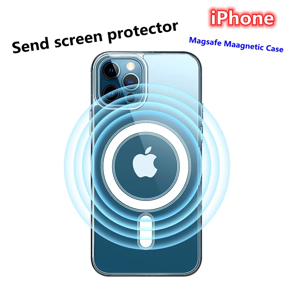 Magnetic adsorption Clear Case For iPhone 13 12 pro max mini Wireless Charging Magnet adsorption Scratch proof hard back cover
Magnetic adsorption Clear Case For iPhone 13 12 pro max mini Wireless Charging Magnet adsorption Scratch proof hard back cover