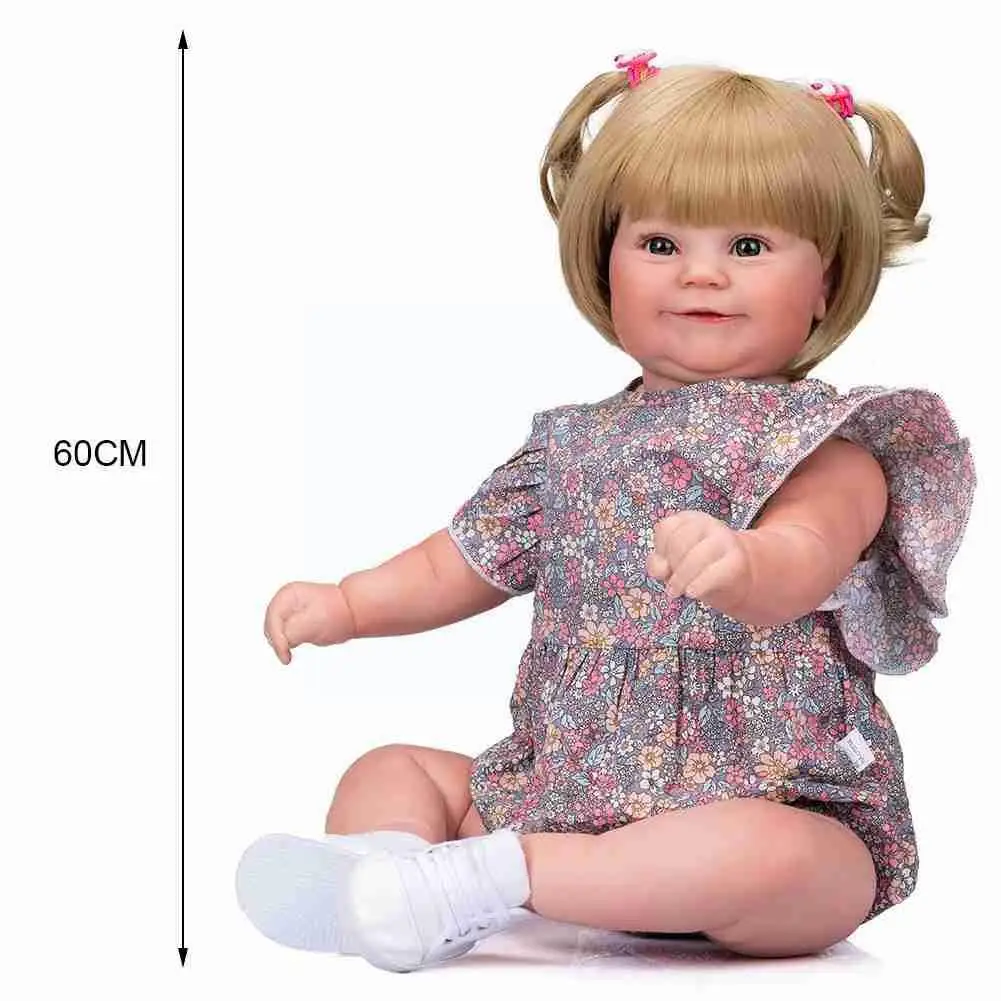 24 Inches 60CM Silicone Baby Cute Doll Lifelike Rebirth Skirt Bebe Girl Toddler With Doll Flower Doll Braid Princess Two Z1U3 
24 Inches 60CM Silicone Baby Cute Doll Lifelike Rebirth Skirt Bebe Girl Toddler With Doll Flower Doll Braid Princess Two Z1U3