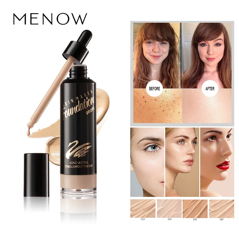 

Menow Face Contour Concealer Liquid Waterproof Full Coverage Foundation Corrector Palette Base Professional Makeup For Dark Skin