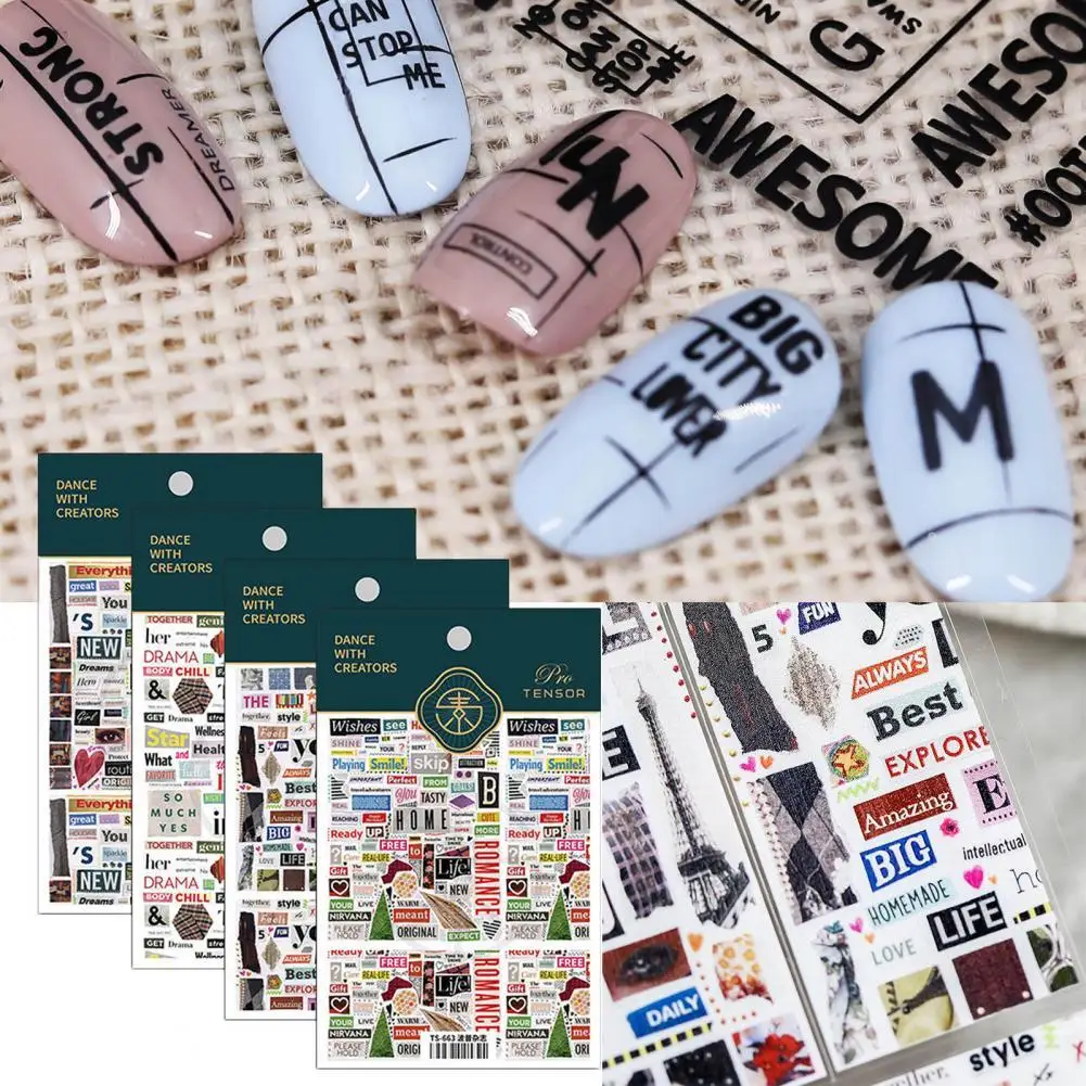 Newspaper Patterns Nail Sticker Ultra Thin Back Glue Nail Foil Sticker Vintage Newspaper Transfer for Manicure
Newspaper Patterns Nail Sticker Ultra Thin Back Glue Nail Foil Sticker Vintage Newspaper Transfer for Manicure