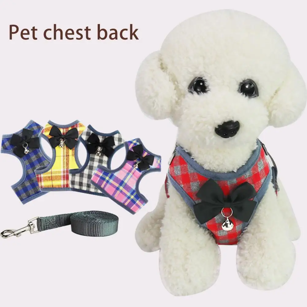Dropshipping Puppy Harness Adjustable Colorful Bell Plaid Dog Walking Vest Leash for Outdoor
Dropshipping Puppy Harness Adjustable Colorful Bell Plaid Dog Walking Vest Leash for Outdoor