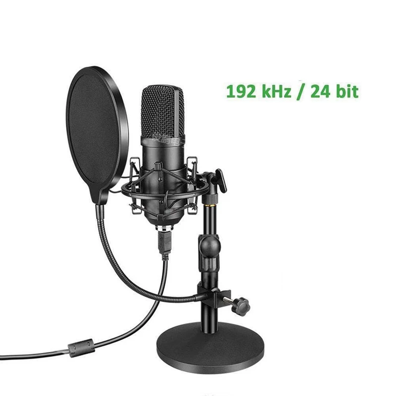 Bm700 Condenser Microphone Kit, 192K/24Bit High Sampling Rate USB Metal Stand Microphone Set for Live/Show/Laptop/PC
Bm700 Condenser Microphone Kit, 192K/24Bit High Sampling Rate USB Metal Stand Microphone Set for Live/Show/Laptop/PC