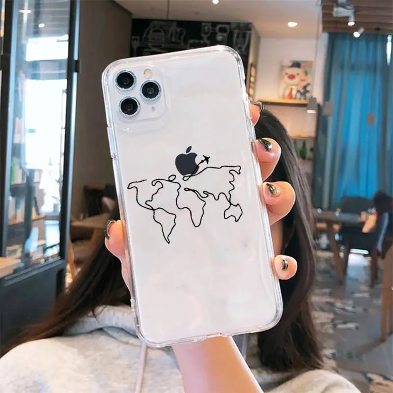 World map travl airplane pattern Phone Case Transparent soft For iphone 5 6 7 8 11 12 s c se plus mini x xs xr pro max
World map travl airplane pattern Phone Case Transparent soft For iphone 5 6 7 8 11 12 s c se plus mini x xs xr pro max