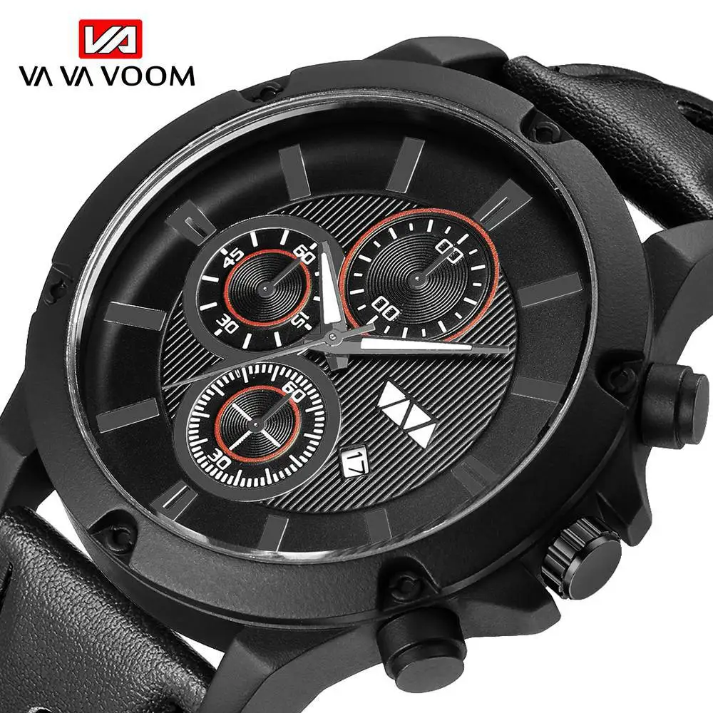 

Anke Store Mens Watches New Design Calendar Fashion Casual Sports Quartz Big Dial Leather Strap Watch Gifts Relojes Para Hombre