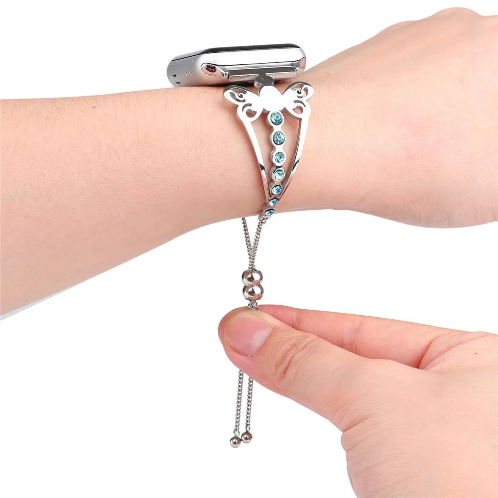 Luxury Diamond Bracelet Band for Apple Watch 5 4 3 2 1 Stainless Steel Strap for iWatch 38/40/42/44mm Women Gilr Metal Wristband
Luxury Diamond Bracelet Band for Apple Watch 5 4 3 2 1 Stainless Steel Strap for iWatch 38/40/42/44mm Women Gilr Metal Wristband