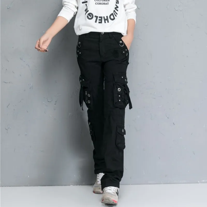Women Cargo Pants Harajuku Multiple Pockets Loose Straight Casual Sweatpants 2021 Autumn Fashion Trousers Female Tactical Pants
Women Cargo Pants Harajuku Multiple Pockets Loose Straight Casual Sweatpants 2021 Autumn Fashion Trousers Female Tactical Pants