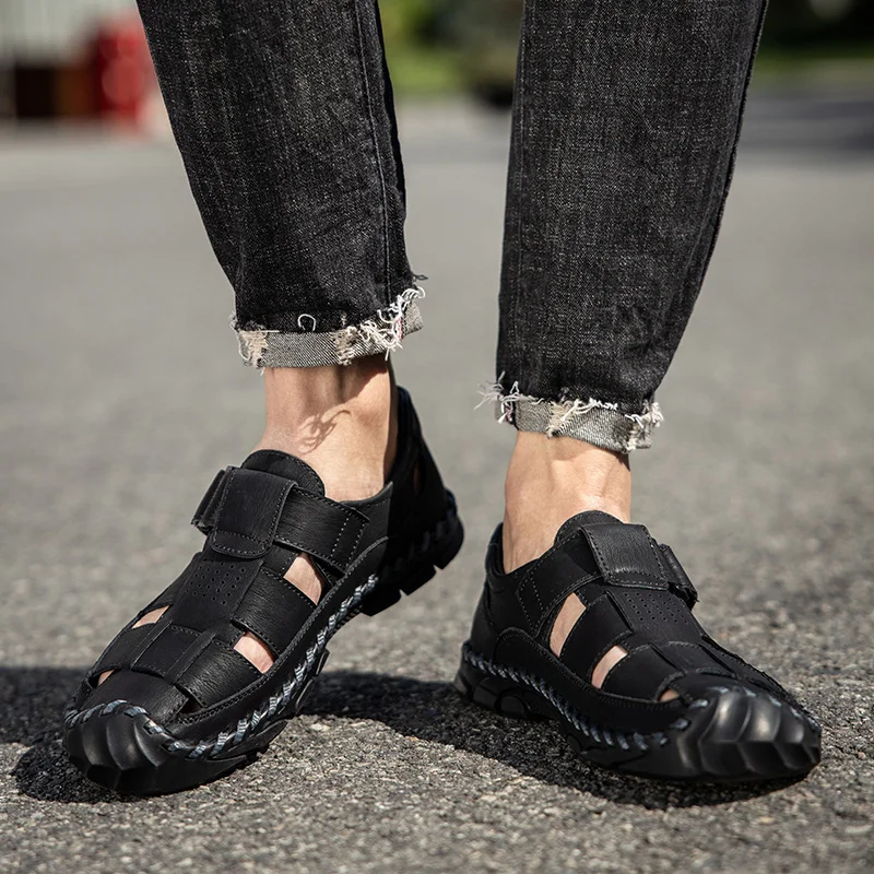 CYYTL Sandals for Men 2021 Summer Casual Leather Closed Toe Walking Breathable Beach Slippers Outdoor Hiking Handmade Flat Shoes
CYYTL Sandals for Men 2021 Summer Casual Leather Closed Toe Walking Breathable Beach Slippers Outdoor Hiking Handmade Flat Shoes