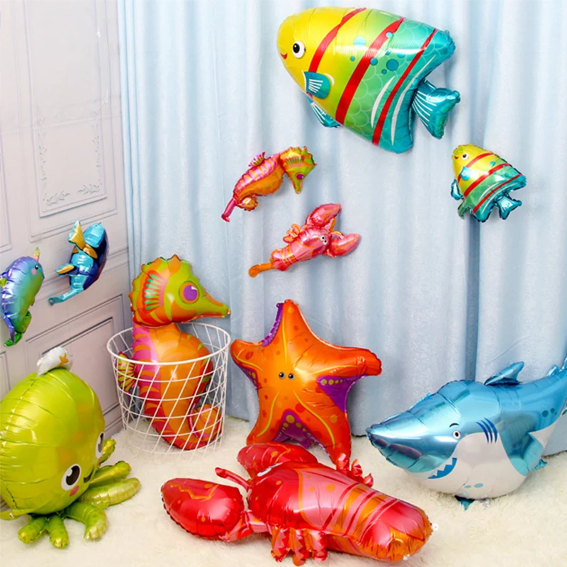 5Pcs 9Styles Octopus Fish Lobster Dolphin Seahorse Shark Balloons Sea Theme Ocean Animals Air Filled Globos Birthday Party Decor
5Pcs 9Styles Octopus Fish Lobster Dolphin Seahorse Shark Balloons Sea Theme Ocean Animals Air Filled Globos Birthday Party Decor