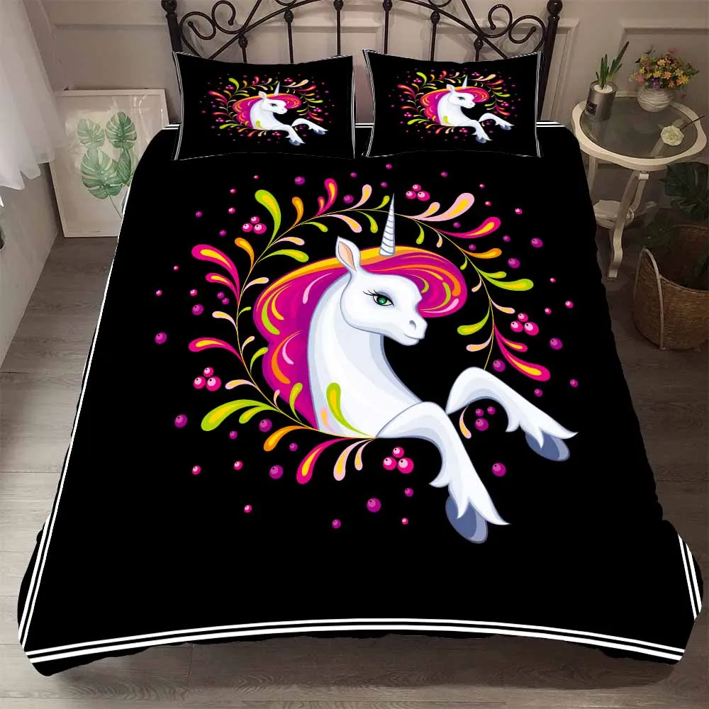 Elegant Unicorn Berry Wreath Comforter Set Girls Bedding Cartoon Duvet Set Single Double Bedspreads Black Background Bed Cover
Elegant Unicorn Berry Wreath Comforter Set Girls Bedding Cartoon Duvet Set Single Double Bedspreads Black Background Bed Cover