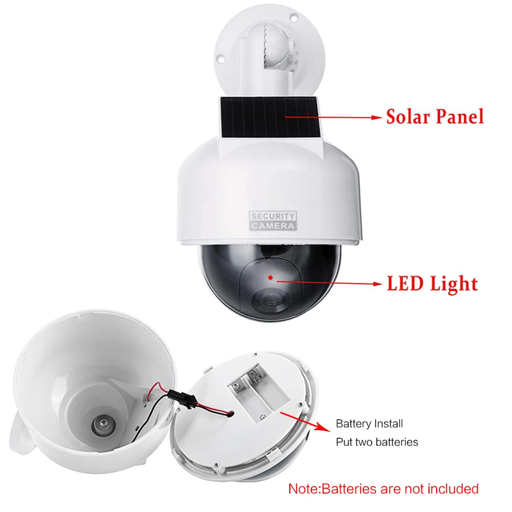 

Newest Solar Power Fake Camera Dummy Outdoor Indoor Dome Waterproof Simulate Security Camera Led Light CCTV Surveillance Camera