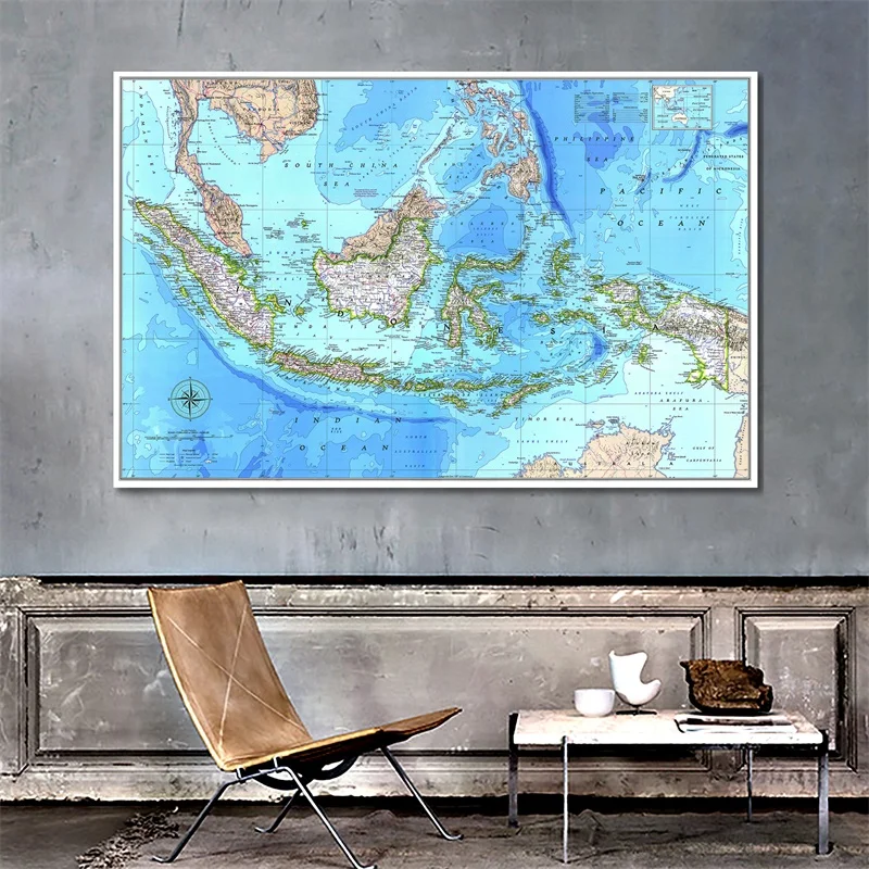 A1 Size Fine Canvas Painting HD Indonesia Map Waterproof Spray Painting Map For Living Room Wall Decor
A1 Size Fine Canvas Painting HD Indonesia Map Waterproof Spray Painting Map For Living Room Wall Decor
